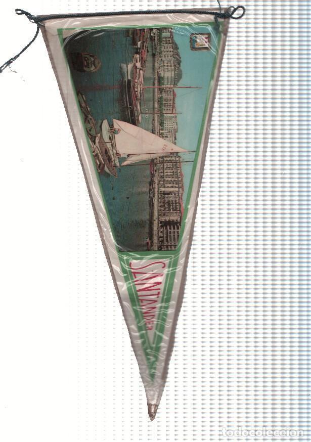 Collection pennants: BANDERIN: SANTANDER - Imagen de la localidad desde el puerto con Veleros - VARIOS