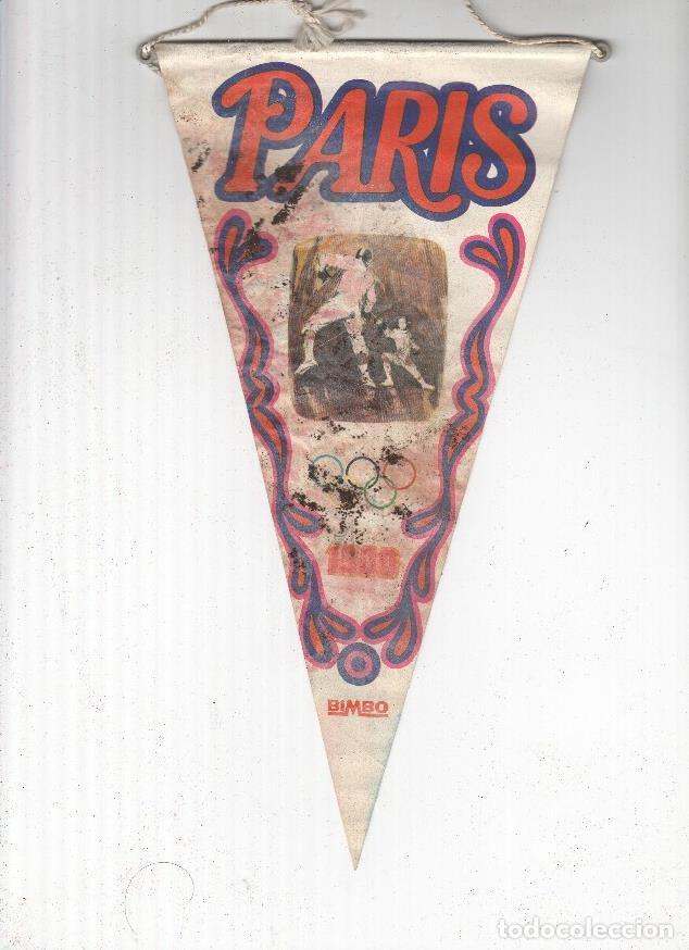 Fanions de collection: BANDERIN: PARIS 1900 BIMBO - Ficha del lanzador de martillo John Flanagan en Trasera - VARIOS
