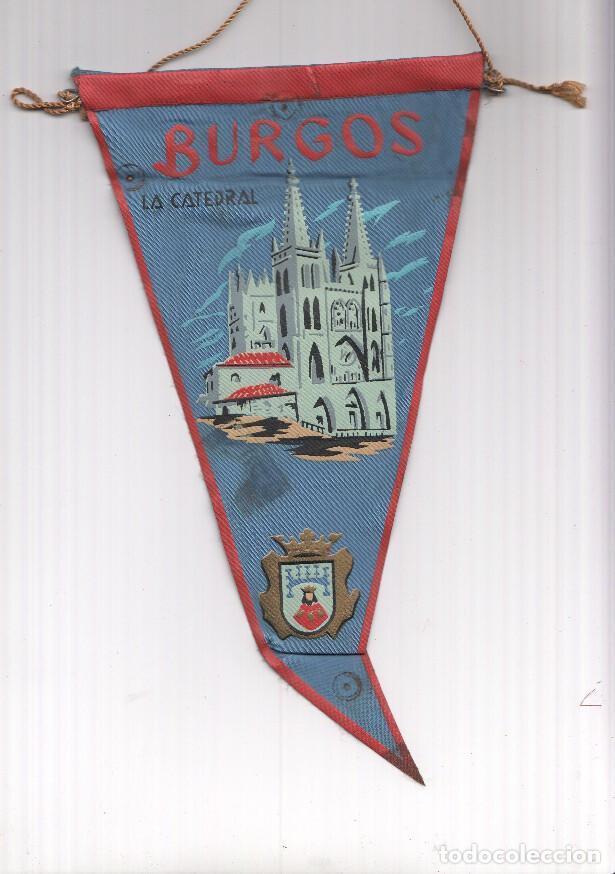Fanions de collection: BANDERIN: BURGOS - Ilustracion de la Catedral de Burgos y escudo de la localidad - VARIOS