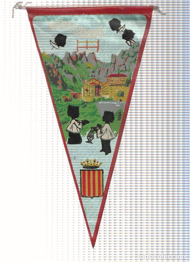 Fanions de collection: BANDERIN: MONTSERRAT - Ilustracion del Monasterio de Montserrat y escolanets de Montserrat - VARIOS