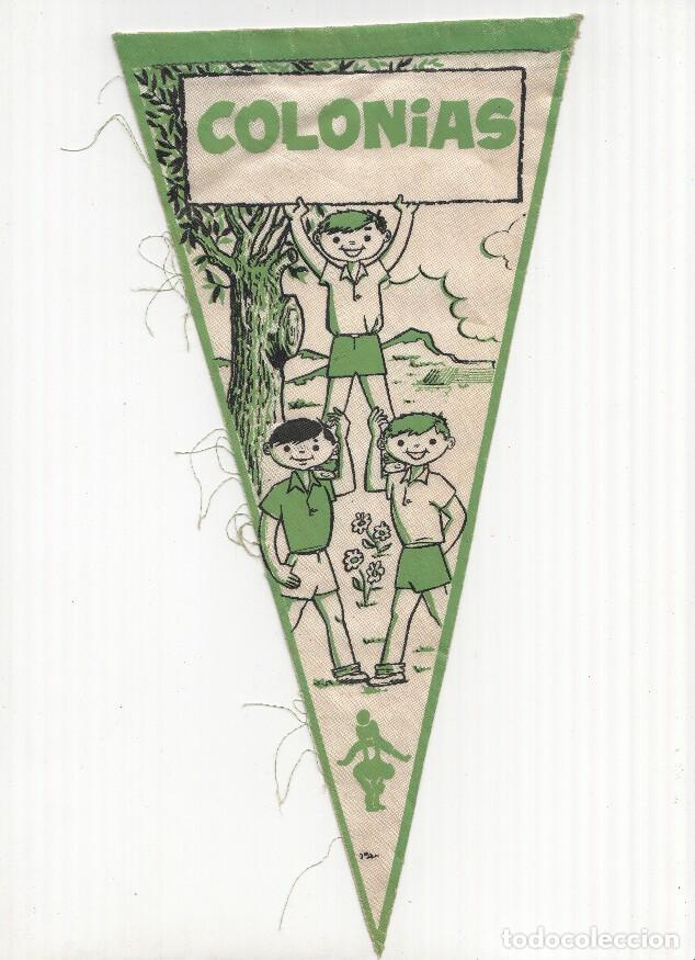 Fanions de collection: BANDERIN: COLONIAS (Verde) - Banderin de Donativo, se desconoce Escuela. (Ilustrado por Joan) - VARI