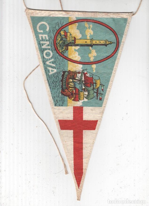 Fanions de collection: BANDERIN: GENOVA - Faro de La Lanterna di Genova y barco - VARIOS