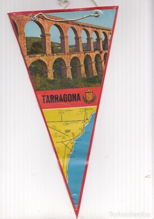 Fanions de collection: BANDERIN: TARRAGONA - Imagen del Acueducto de Tarragona y Mapa de Barcelona a Cambrils - VARIOS