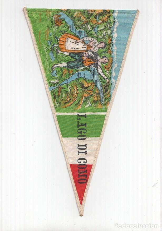 Fanions de collection: BANDERIN: COMO, Lombardia - Ilustracion del Lago di Como y trajes tipicos Lombardos - VARIOS