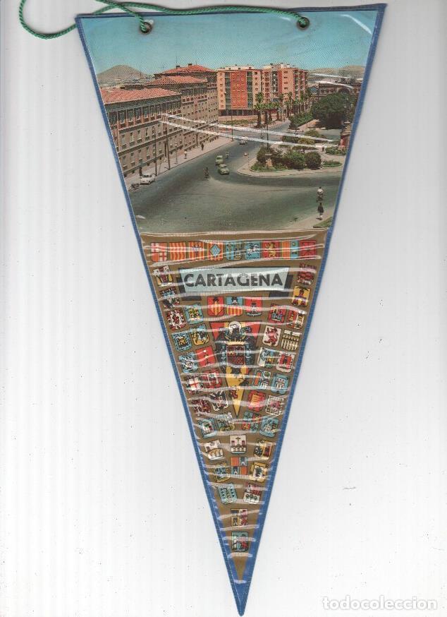 Fanions de collection: BANDERIN: CARTAGENA, Murcia - Vista de plaza en Cartagena - VARIOS