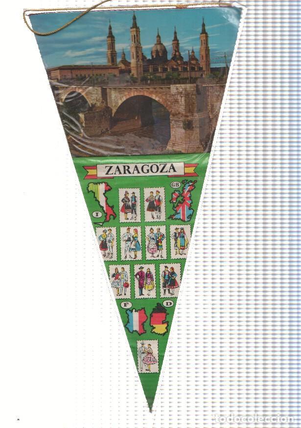 Fanions de collection: BANDERIN: ZARAGOZA - Imagen de la Basilica del Pilar y Puente de Piedra de Zaragoza - VARIOS