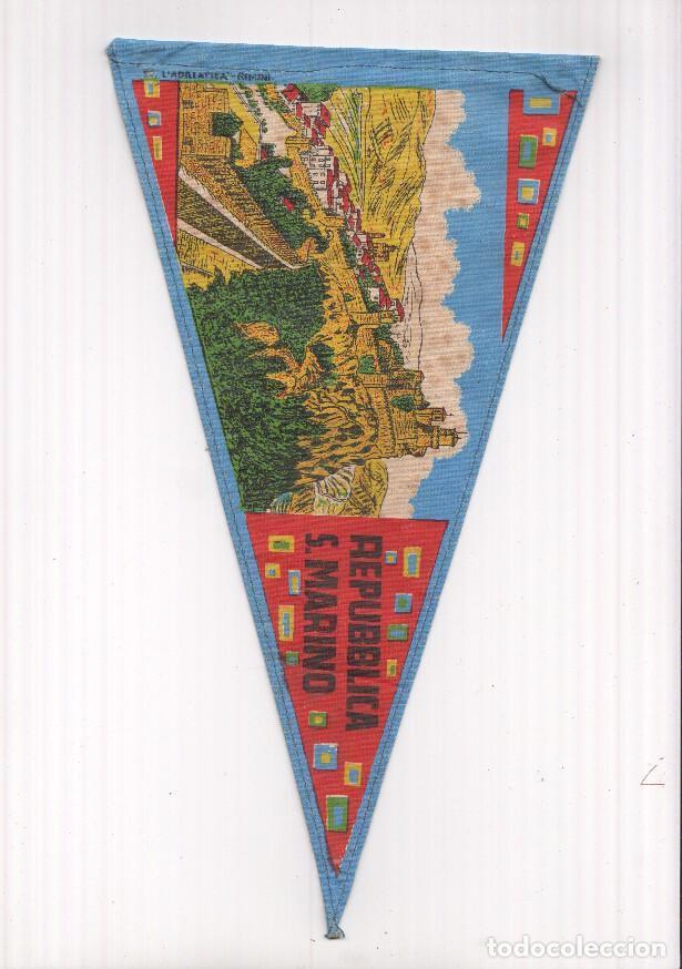 Fanions de collection: BANDERIN: SAN MARINO - Ilustracion del Castillo y la Muralla del Monte Titano de San Marino - VARIOS