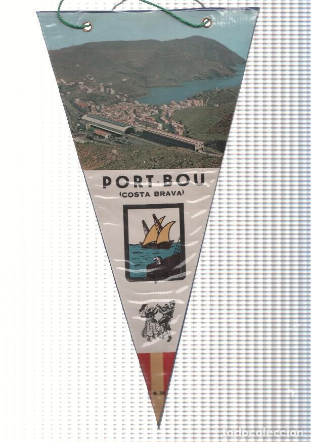 Collection pennants: BANDERIN: PORTBOU, Girona - Imagen aerea de la localidad con Estacion de Portbou y escudo de la loca