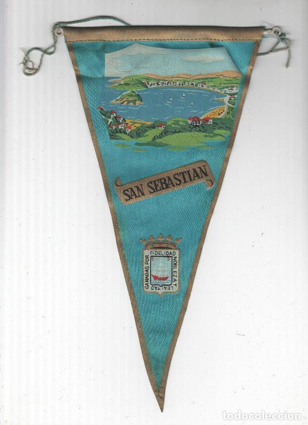 Collection pennants: BANDERIN: SAN SEBASTIAN - Escudo y vista general de la playa - VARIOS