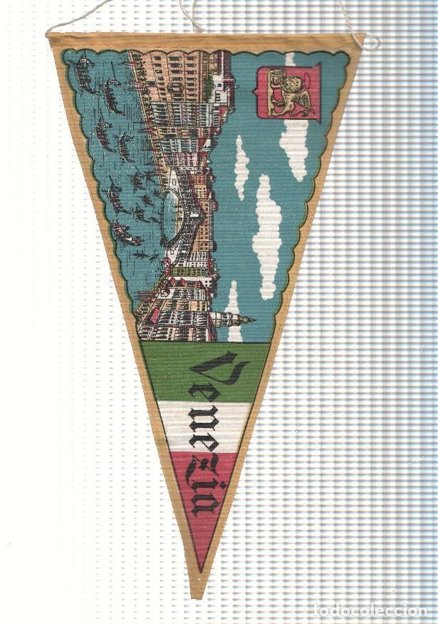 Fanions de collection: BANDERIN: VENEZIA, Italia - Ilustracion del Gran Canal y el Puente de Rialto, con escudo de la local