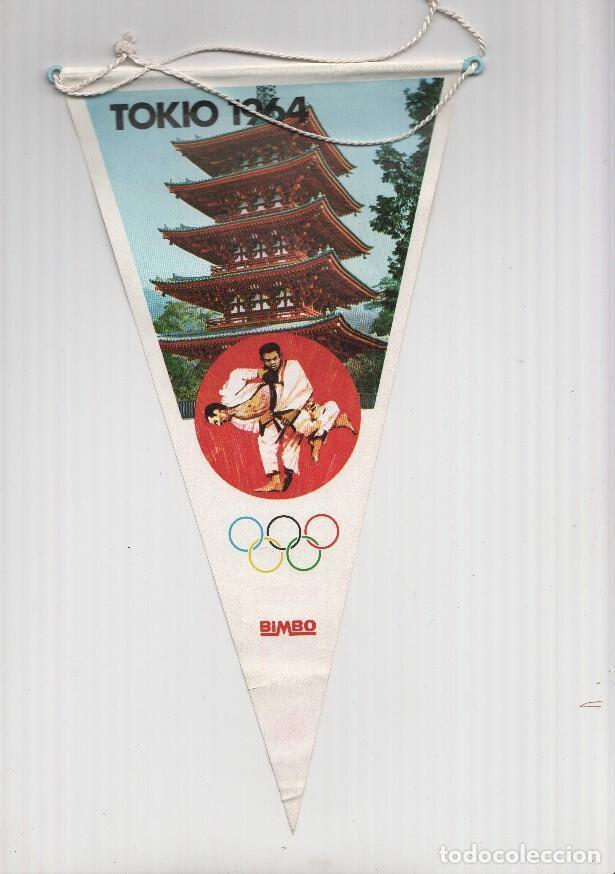Collection pennants: BANDERIN: BIMBO, TOKIO 1964 - Ilustracion Judo. Ficha de Bob Hayes con foto en trasera - VARIOS