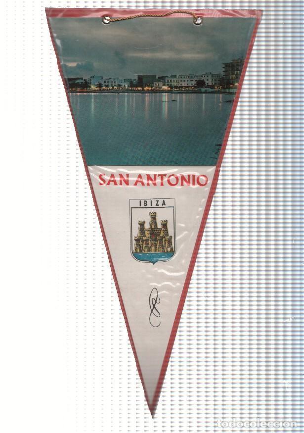 Collection pennants: BANDERIN: SANT ANTONI DE PORTMANY, Ibiza - Imagen nocturna desde la costa y escudo de la localidad -
