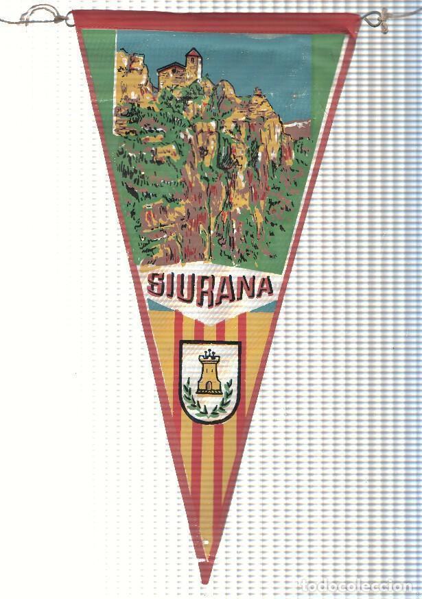 Collection pennants: BANDERIN: SIURANA, Tarragona - Ilustracion de la Iglesia de Santa Maria y escudo de la localidad - V