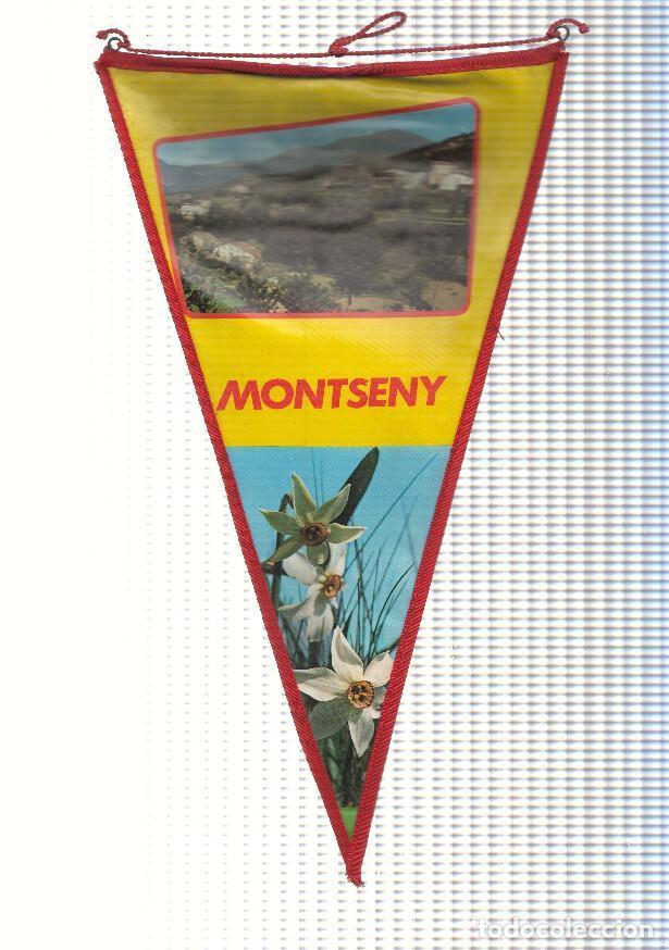 Collection pennants: BANDERIN: MONTSENY - Imagen de poblacion del Montseny y flores de narciso - VARIOS