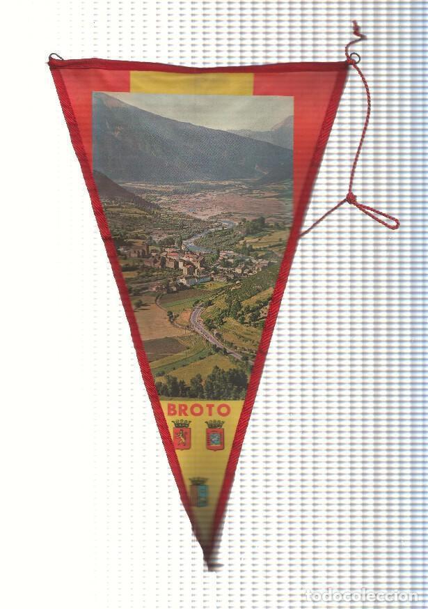 Fanions de collection: BANDERIN: BROTO, Huesca - Imagen aerea de la localidad y escudo - VARIOS