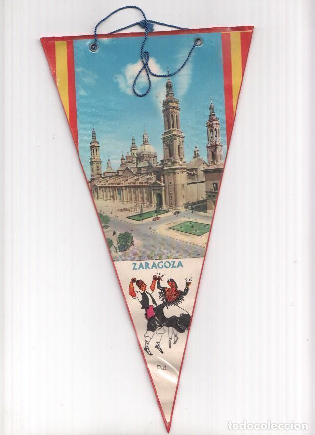 Fanions de collection: BANDERIN: ZARAGOZA - Imagen de la Basilica del Pilar y Baile de Jotas - Varios