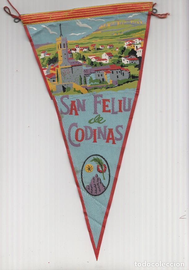 Fanions de collection: BANDERIN: SAN FELIU DE CODINAS, Barcelona - Ilustracion general de la localidad y escudo - VARIOS