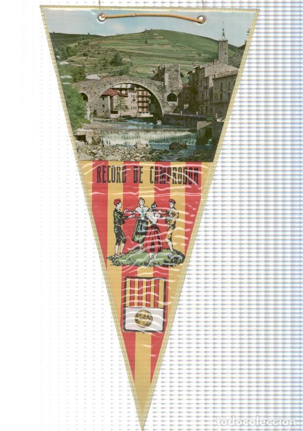 Fanions de collection: BANDERIN: CAMPRODON - Vista del Puente Nuevo de Camprodon, colla sardanista y escudo de la localidad