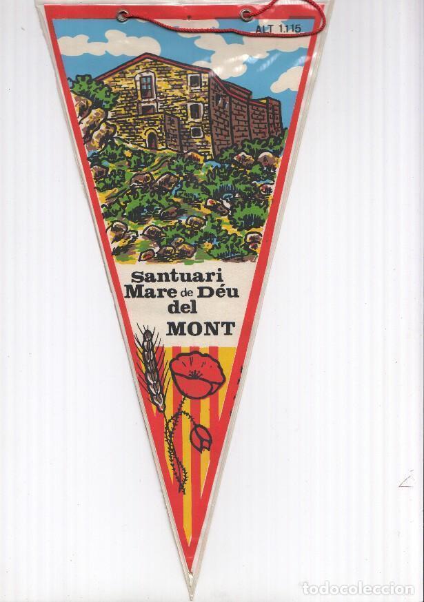 Fanions de collection: BANDERIN: ALBANYA, Girona - Ilustracion del Santuario Mare de Deu del Mont, amapolas - VARIOS
