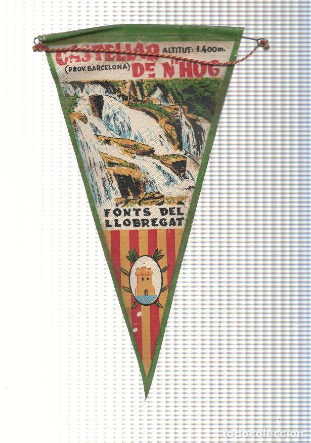 Fanions de collection: BANDERIN: CASTELLAR DE N,HUG - Ilustracion de las Fuentes del Llobregat y escudo de la localidad - V