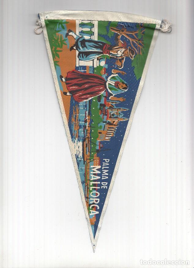 Fanions de collection: BANDERIN: PALMA DE MALLORCA - Ilustracion nocturna y trajes tipicos de Mallorca - VARIOS