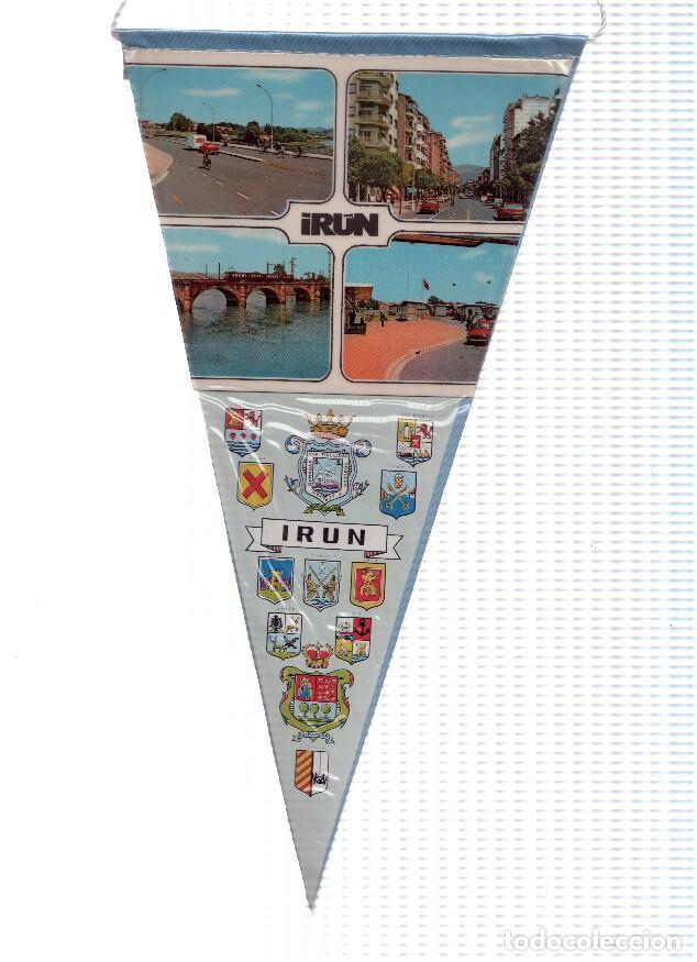 Fanions de collection: BANDERIN: IRUN, Guipuzkoa - Vistas de la localidad y escudos del Pais Vasco - Varios