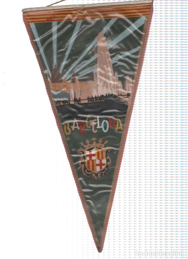 Collection pennants: Banderin: BARCELONA - Ilustracion de Fuentes de Montjuich y Palacio Nacional nocturna - Varios