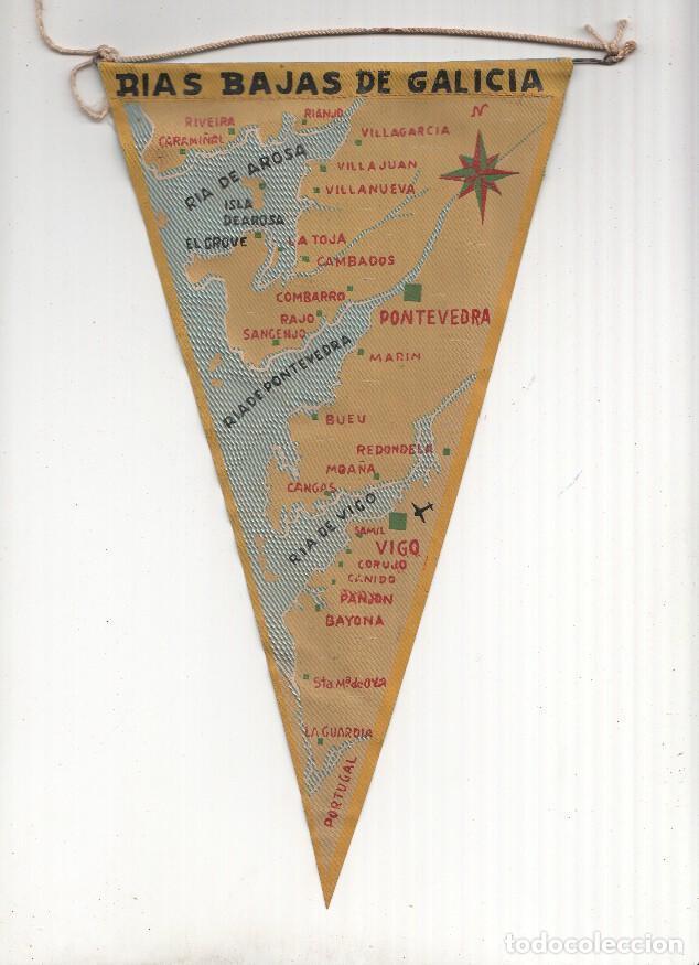 Collection pennants: BANDERIN: GALICIA - Ilustracion de Mapa Geografico de las RIAS BAJAS gallegas - VARIOS