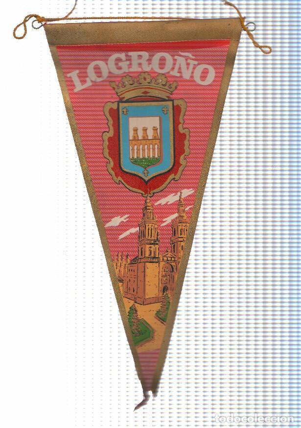 Collection pennants: BANDERIN: LOGRO&Ntilde;O - Ilustracion del escudo de la localidad y Catedral de Santa Maria de la Redonda -