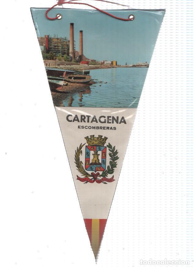 Collection pennants: BANDERIN: ESCOMBRERAS (Cartagena) - Vista desde la playa de la zona industrial de Escombreras y escu