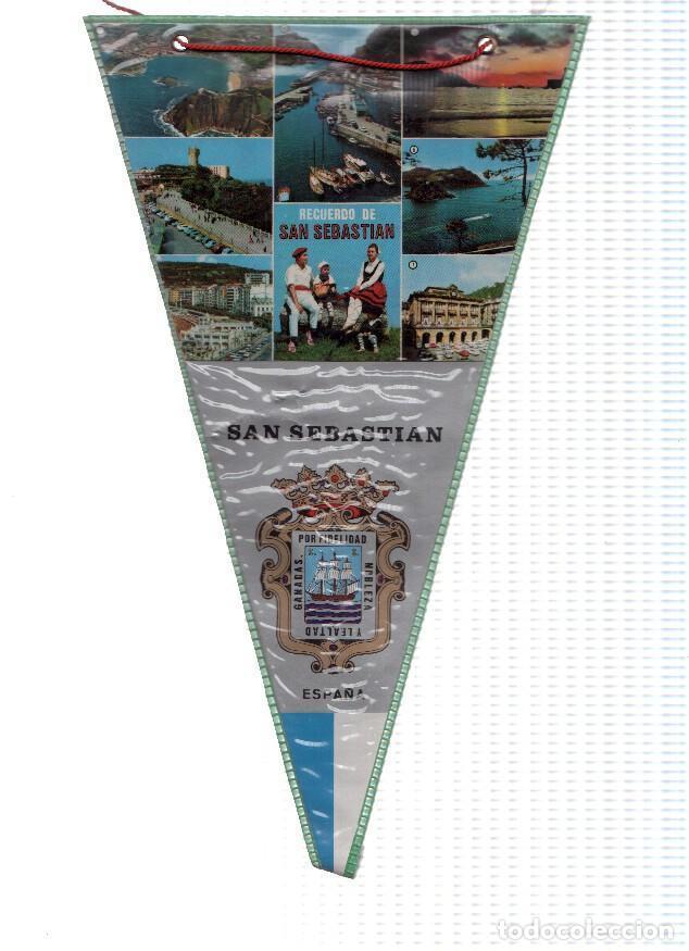 Collection pennants: BANDERIN: SAN SEBASTIAN - Diferentes vistas, trajes tipicos y escudo de la localidad - Varios
