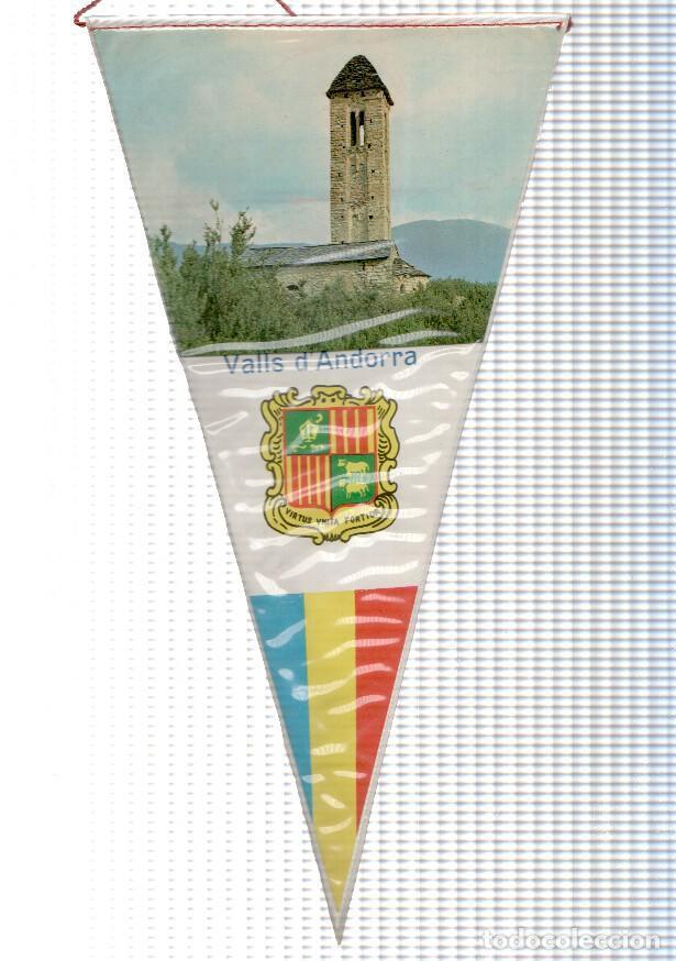 Galhardetes de cole&ccedil;&atilde;o: BANDERIN: ANDORRA - Valls d,Andorra / Iglesia de Sant Joan y escudo - VARIOS