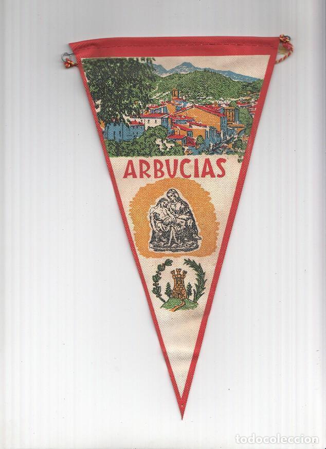 Galhardetes de cole&ccedil;&atilde;o: BANDERIN: ARBUCIAS / ARBUCIES - Ilustracion del pueblo, Verge de la Pietat d,Arbucies y escudo de la