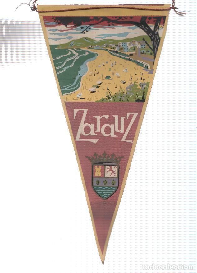 Galhardetes de cole&ccedil;&atilde;o: BANDERIN: ZARAUZ (Guipuzcoa) - Ilustracion de playa de ZARAUZ y escudo - VARIOS