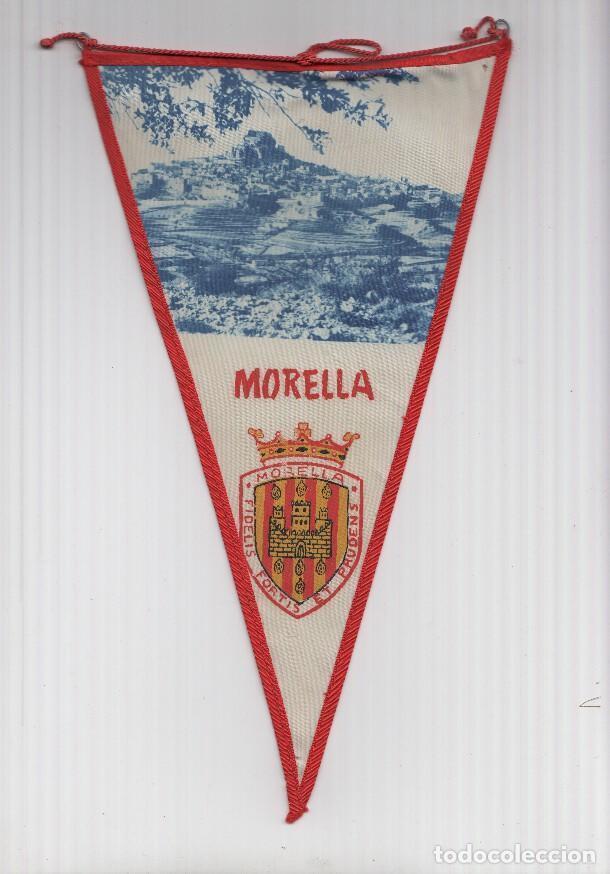 Fanions de collection: BANDERIN: MORELLA, Castellon - Imagen de la localidad y escudo de la localidad - VARIOS