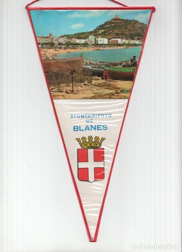 Fanions de collection: BANDERIN: BLANES - Imagen Aerea de Blanes y escudo (Numero 06) - Varios