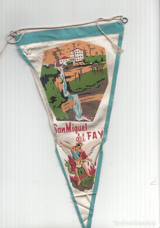 Fanions de collection: BANDERIN: SANT MIQUEL DEL FAY, Barcelona - Ilustracion del Monasterio y del Santo - VARIOS
