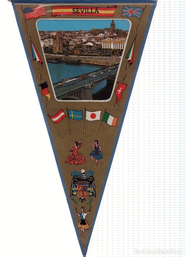 Fanions de collection: BANDERIN: SEVILLA - Vista de la Torre del Oro, la Giralda y el Puente de San Telmo - Varios