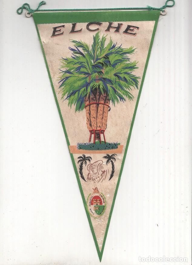 Fanions de collection: BANDERIN: ELCHE - Ilustracion de la Palmera Imperial y la Dama de Elche - VARIOS