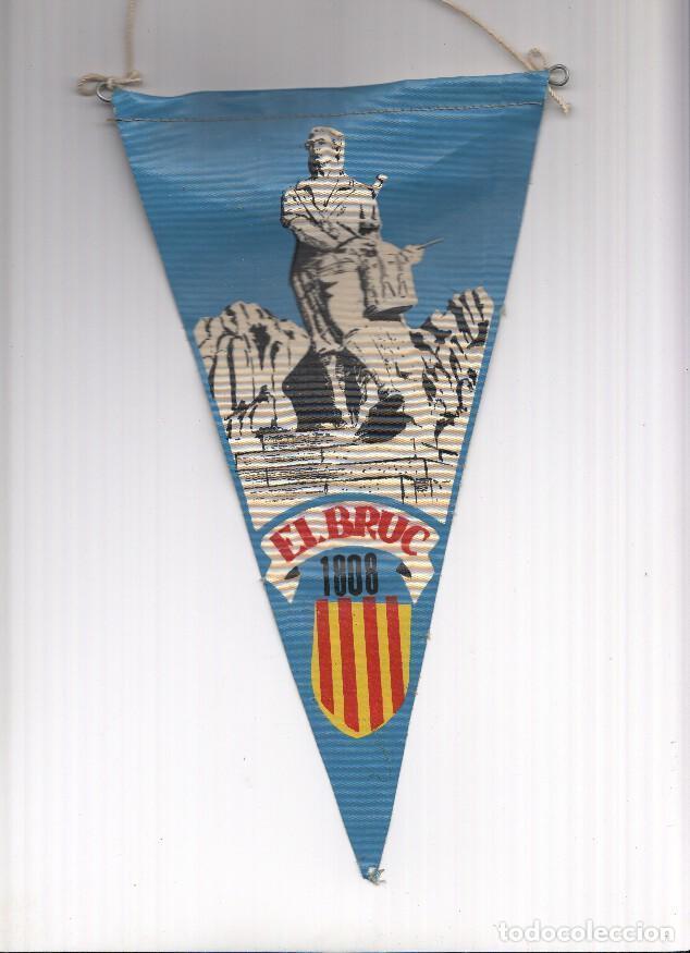 Fanions de collection: BANDERIN: ILUSTRACION DE LA ESCULTURA DEL TIMBALER DEL BRUC y senyera catalana - VARIOS