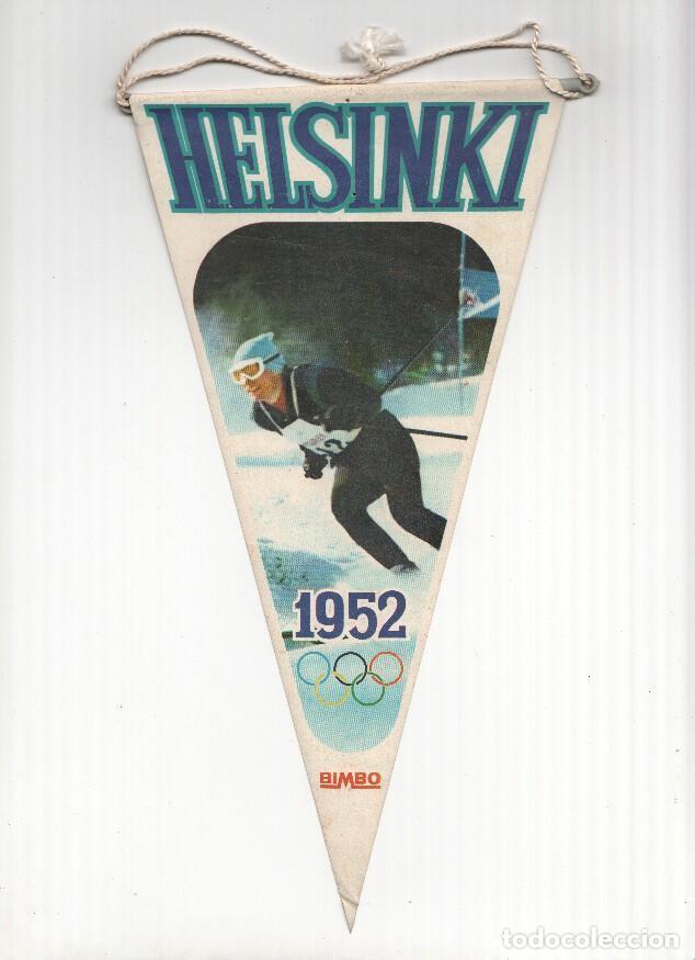 Fanions de collection: BANDERIN: HELSINKI 1952 BIMBO - Ficha de Emil Zatopek en Trasera. - Nueva Inea