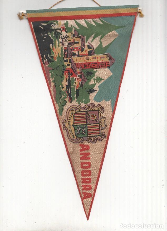 Fanions de collection: BANDERIN: ANDORRA - Ilustracion de IGLESIA DE ANDORRA y Escudo - VARIOS