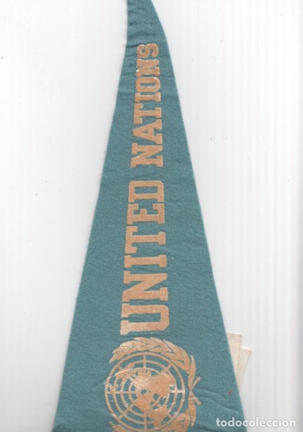 Fanions de collection: BANDERIN: NACIONES UNIDAS / UNITED NATIONS - Banderin de Fieltro con letras en Relieve - VARIOS