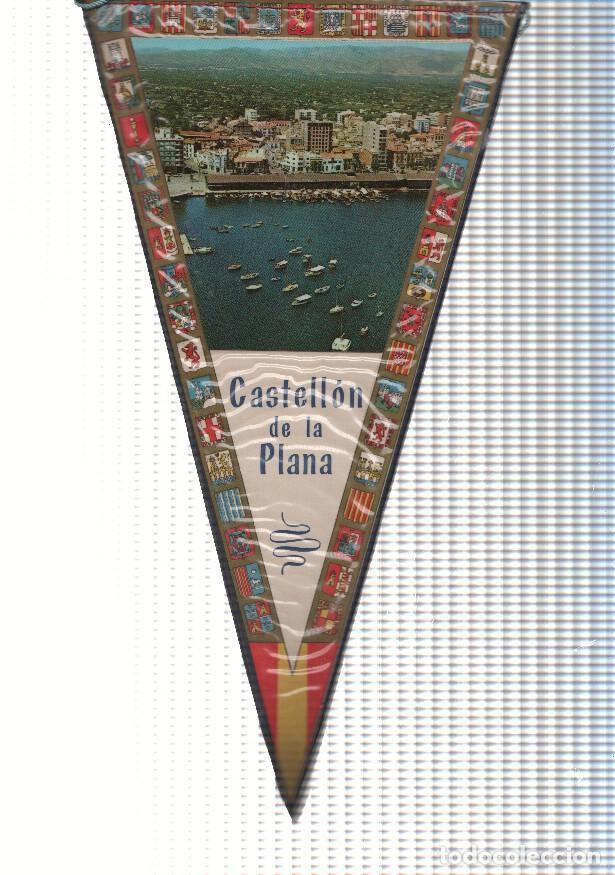 Fanions de collection: BANDERIN: CASTELLON DE LA PLANA - Imagen aerea de la localidad desde la costa - VARIOS