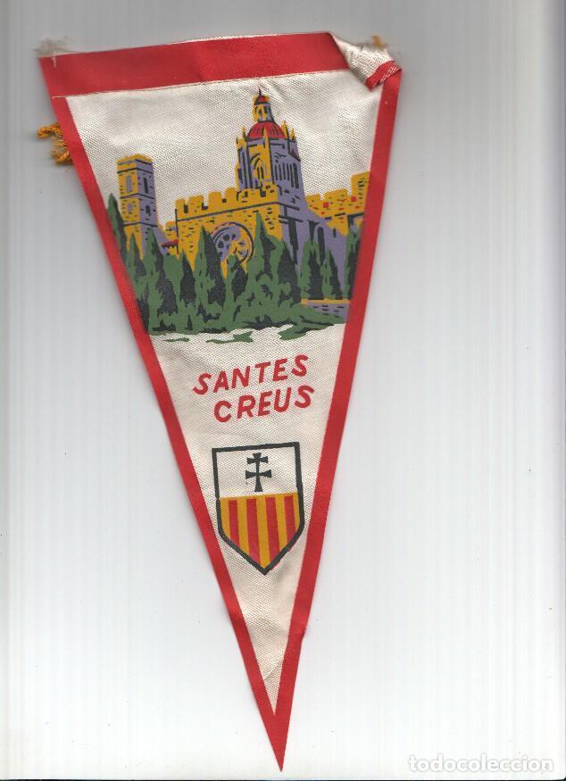 Fanions de collection: BANDERIN: SANTES CREUS - Ilustracion exterior del monasterio de Santes Creus y escudo - VARIOS
