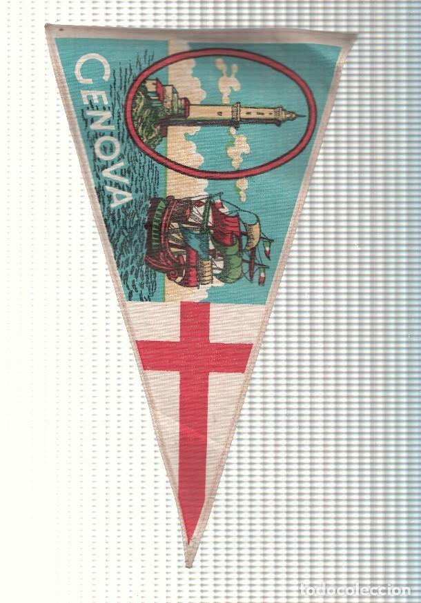 Fanions de collection: BANDERIN: GENOVA, Italia - Ilustracion del Faro Linterna Genova y Goleta - VARIOS