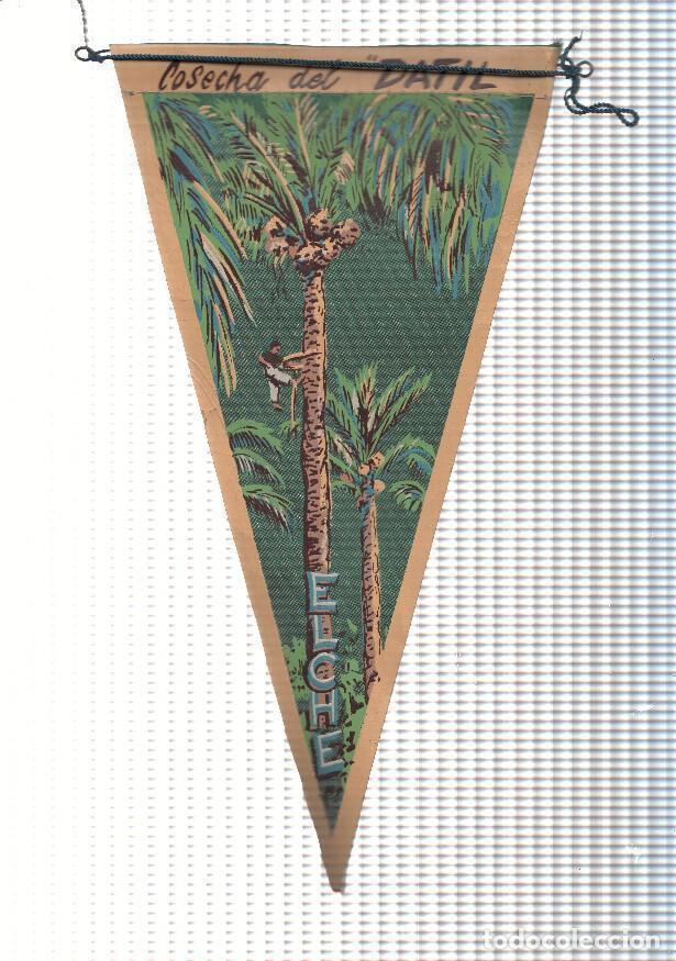 Bandierine di collezione: BANDERIN: ELCHE - Ilustracion de cosechador en la Cosecha del Datil de las Palmeras de Elche - VARIO