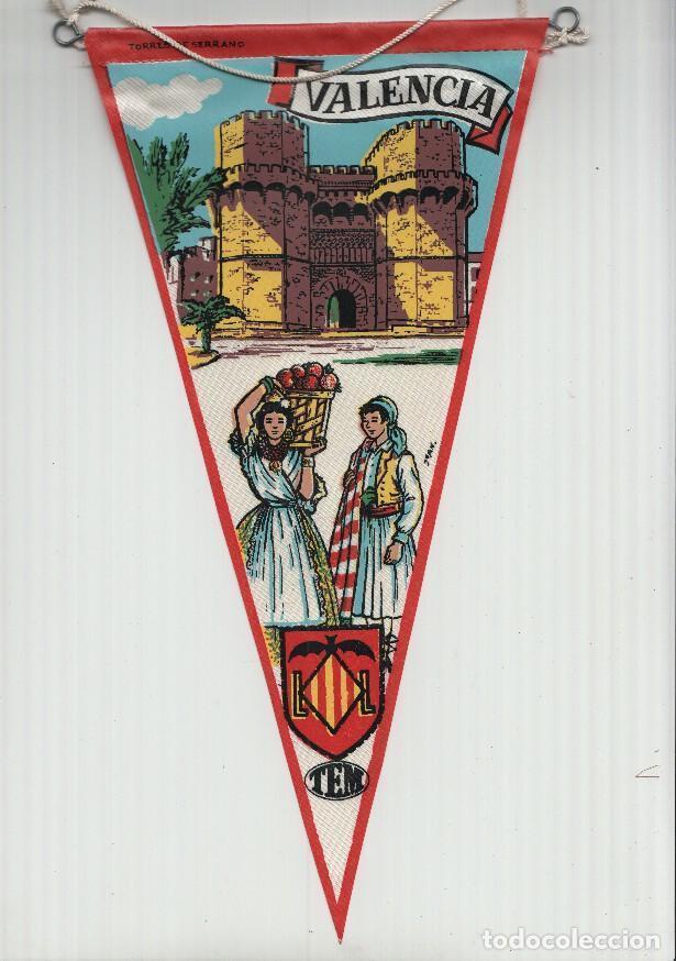 Bandierine di collezione: BANDERIN: TEM VALENCIA - Ilustracion de las TORRES DE SERRANO, Trajes tipicos y escudo de la localid