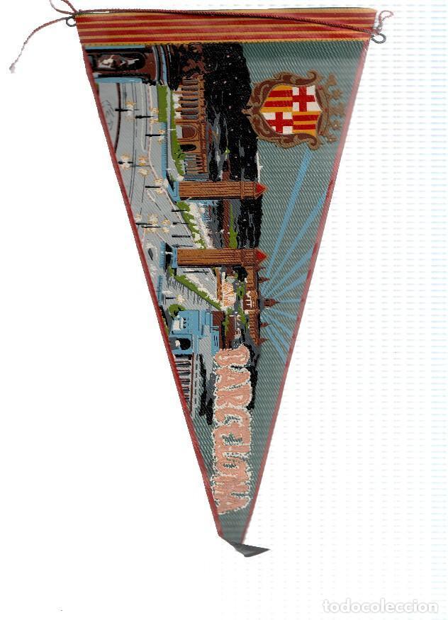 Collection pennants: BANDERIN: BARCELONA - Ilustracion nocturna de la Plaza de Espa&ntilde;a y el Palacio Nacional - VARIOS