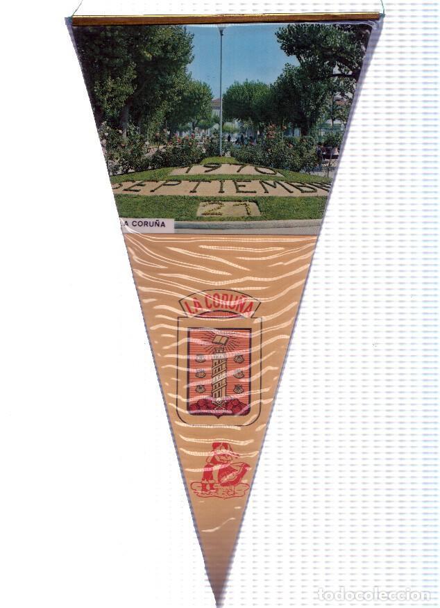 Collection pennants: BANDERIN: LA CORU&Ntilde;A - Vistas de Jardin con Fecha 21 de Septiembre de 1970 y escudo de la localidad -